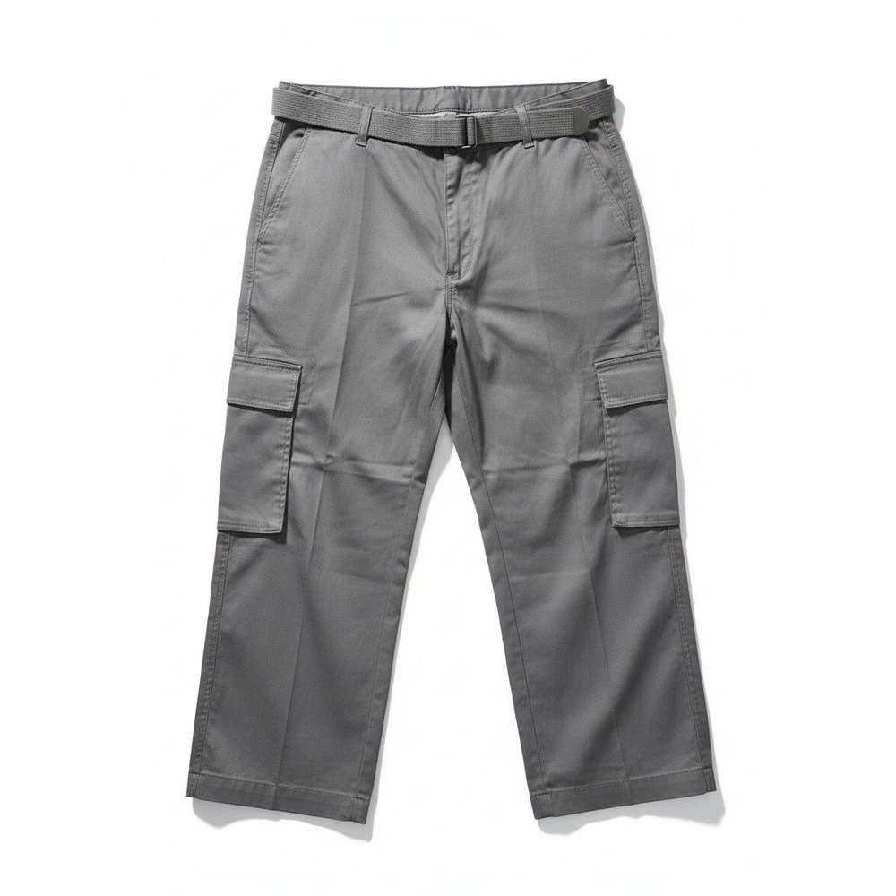 Street Light Grey Cargo Pants, Men's 48x33, Belted‎ Utility Workwear, SP12 NWT